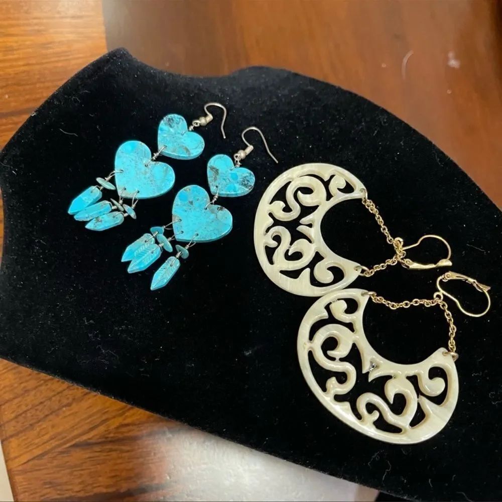 Turquoise and Ivory bundle of earrings